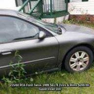 1999 
1999 Ford Tarus Driver Door PASSENGER 2 REAR DOORS